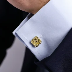 Best Gabriel & Co. 14K Yellow Gold Double Love Knot Cufflinks