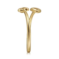 Clearance Gabriel & Co. 14K Yellow Gold Double Puffed Heart Bypass Ring