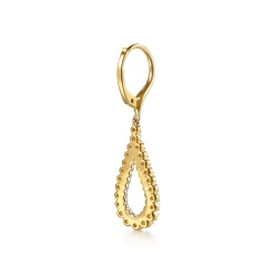 Hot Gabriel & Co. 14K Yellow Gold Double Row Diamond Huggie Drop Earrings