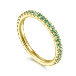 Gabriel & Co. 14K Yellow Gold Emerald Stacklable Ring