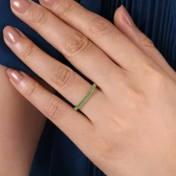 Gabriel & Co. 14K Yellow Gold Emerald Stacklable Ring