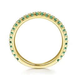 Gabriel & Co. 14K Yellow Gold Emerald Stacklable Ring