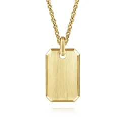 Gabriel & Co. 14K Yellow Gold Engravable Dog Tag Pendant