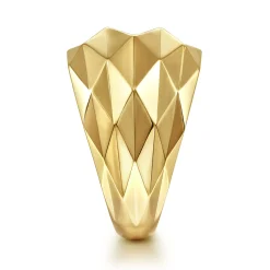 Discount Gabriel & Co. 14K Yellow Gold Faceted Geometric Cigar Band