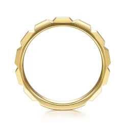 Sale Gabriel & Co. 14K Yellow Gold Faceted Rectangle Station Stackable Ring