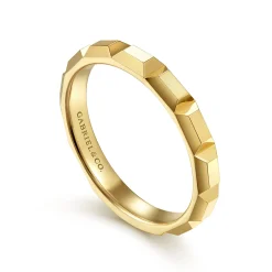 Sale Gabriel & Co. 14K Yellow Gold Faceted Rectangle Station Stackable Ring