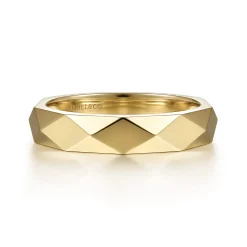 Online Gabriel & Co. 14K Yellow Gold Faceted Stackable Cigar Band