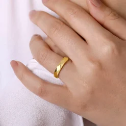 Online Gabriel & Co. 14K Yellow Gold Faceted Stackable Cigar Band