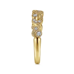 Outlet Gabriel & Co. 14K Yellow Gold Floral Diamond Anniversary Band - 0.15 ct