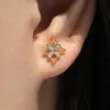 Hot Gabriel & Co. 14K Yellow Gold Floral Diamond Stud Earrings