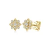 Gabriel & Co. 14K Yellow Gold Floral Diamond Stud Earrings