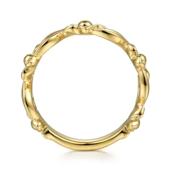 Sale Gabriel & Co. 14K Yellow Gold Floral Garden Stackable Ring