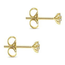 Clearance Gabriel & Co. 14K Yellow Gold Floral Inspired Diamond Stud Earrings