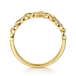 Sale Gabriel & Co. 14K Yellow Gold Floral Stackable Ring