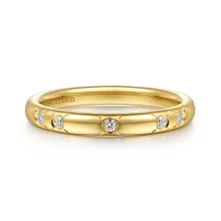 Sale Gabriel & Co. 14K Yellow Gold Flush Setting Diamond Anniversary Band - 0.09 ct