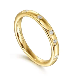 Sale Gabriel & Co. 14K Yellow Gold Flush Setting Diamond Anniversary Band - 0.09 ct