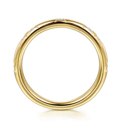 Sale Gabriel & Co. 14K Yellow Gold Flush Setting Diamond Anniversary Band - 0.09 ct