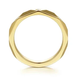 Clearance Gabriel & Co. 14K Yellow Gold Flush Setting Diamond Anniversary Band - 0.08 ct