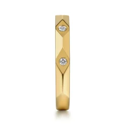 Clearance Gabriel & Co. 14K Yellow Gold Flush Setting Diamond Anniversary Band - 0.08 ct