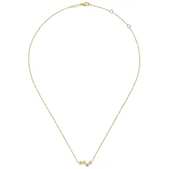 Sale Gabriel & Co. 14K Yellow Gold Four Star Diamond Bar Necklace