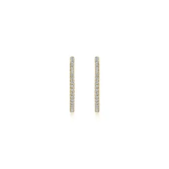 Online Gabriel & Co. 14K Yellow Gold French Pave 20mm Round Inside Out Diamond Hoop Earrings