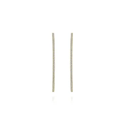 Discount Gabriel & Co. 14K Yellow Gold French Pave 60mm Round Inside Out Diamond Classic Hoop Earrings
