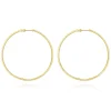 Sale Gabriel & Co. 14K Yellow Gold French Pave 70mm Round Inside Out Diamond Classic Hoop Earrings