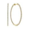 Gabriel & Co. 14K Yellow Gold French Pave 40mm Round Inside Out Diamond Hoop Earrings