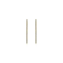 Sale Gabriel & Co. 14K Yellow Gold French Pave 30mm Round Inside Out Diamond Hoop Earrings