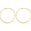 Best Gabriel & Co. 14K Yellow Gold French Pave 50mm Round Inside Out Diamond Hoop Earrings