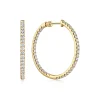 Discount Gabriel & Co. 14K Yellow Gold French Pave 30mm Round Inside Out Diamond Hoop Earrings