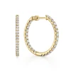 Clearance Gabriel & Co. 14K Yellow Gold French Pave 30mm Round Inside Out Diamond Hoop Earrings