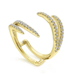 Discount Gabriel & Co. 14K Yellow Gold French Pave Set Diamond Ring Enhancer - 0.4 ct