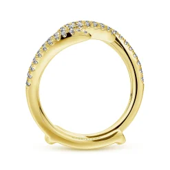 Discount Gabriel & Co. 14K Yellow Gold French Pave Set Diamond Ring Enhancer - 0.4 ct
