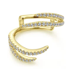 Discount Gabriel & Co. 14K Yellow Gold French Pave Set Diamond Ring Enhancer - 0.4 ct