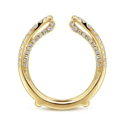 Sale Gabriel & Co. 14K Yellow Gold French Pave Set Diamond Ring Enhancer - 0.6 ct