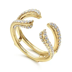 Sale Gabriel & Co. 14K Yellow Gold French Pave Set Diamond Ring Enhancer - 0.6 ct