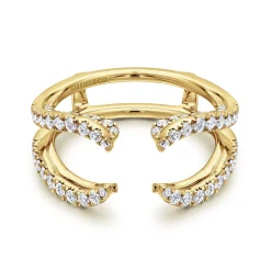 Sale Gabriel & Co. 14K Yellow Gold French Pave Set Diamond Ring Enhancer - 0.6 ct