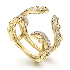 Outlet Gabriel & Co. 14K Yellow Gold French Pave Set Diamond Ring Enhancer - 0.35 ct