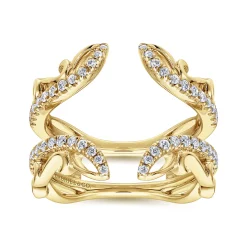 Outlet Gabriel & Co. 14K Yellow Gold French Pave Set Diamond Ring Enhancer - 0.35 ct