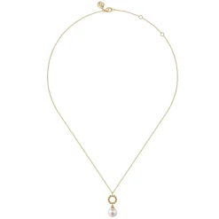 Best Gabriel & Co. 14K Yellow Gold Fresh Water Pearl Bujukan Drop Necklace