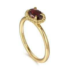 Sale Gabriel & Co. 14K Yellow Gold Garnet Bujukan Ladies Ring