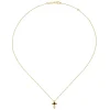 Best Gabriel & Co. 14K Yellow Gold Garnet Cross Pendant Necklace
