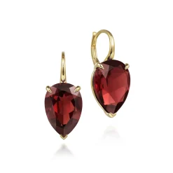 Outlet Gabriel & Co. 14K Yellow Gold Garnet Flat Pear Earrings