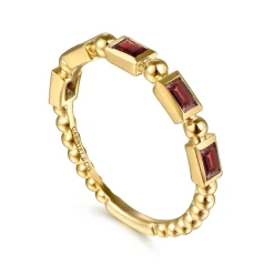 New Gabriel & Co. 14K Yellow Gold Garnet Geometric Stackable Ring