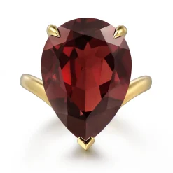 Discount Gabriel & Co. 14K Yellow Gold Garnet Pear Ladies Ring