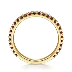 Hot Gabriel & Co. 14K Yellow Gold Garnet Stackable Ring
