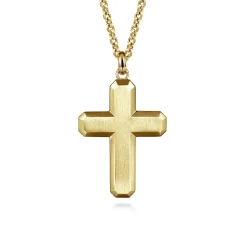 Best Gabriel & Co. 14K Yellow Gold Geometric Cross Pendant