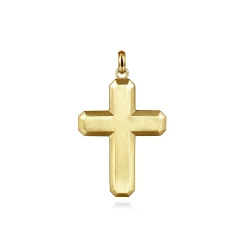 Best Gabriel & Co. 14K Yellow Gold Geometric Cross Pendant