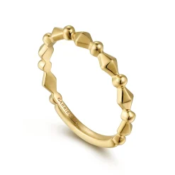 Sale Gabriel & Co. 14K Yellow Gold Geometric Station Stackable Ring